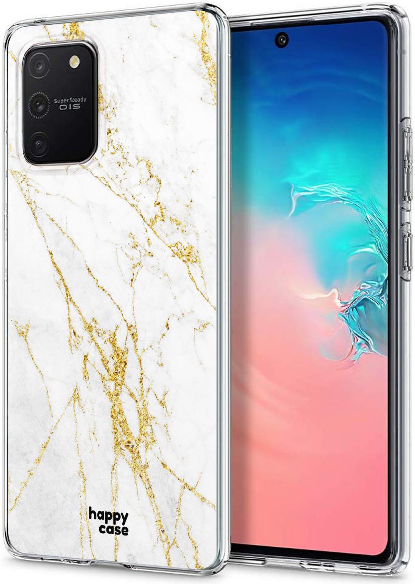 HappyCase Samsung Galaxy S10 Lite Hoesje TPU Wit Marmer Print afbeelding 2