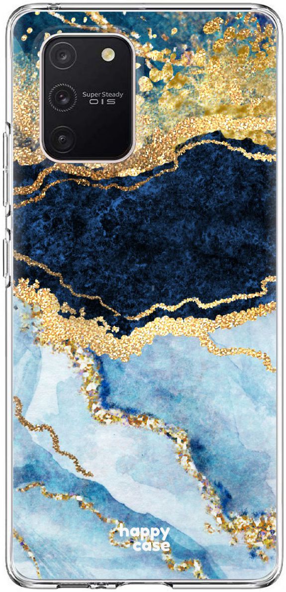 HappyCase Samsung Galaxy S10 Lite Hoesje TPU Blauw Marmer Print afbeelding 1