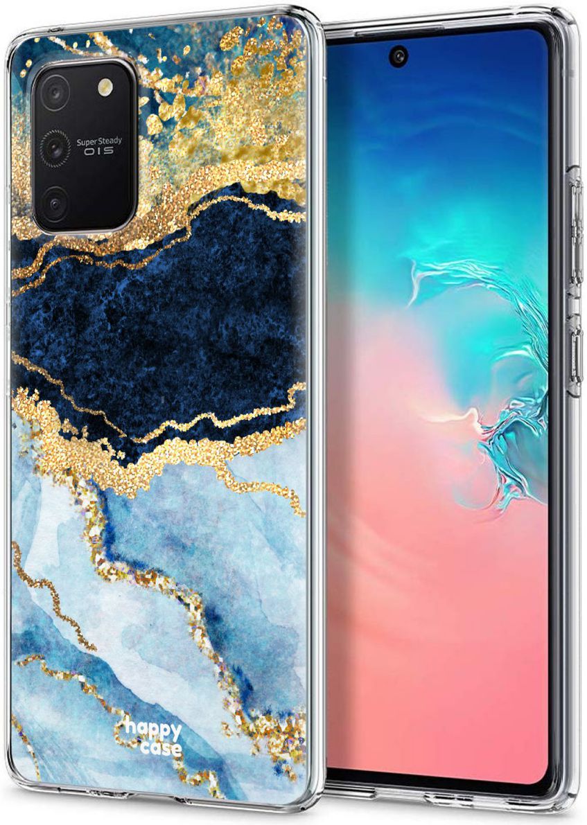 HappyCase Samsung Galaxy S10 Lite Hoesje TPU Blauw Marmer Print afbeelding 2