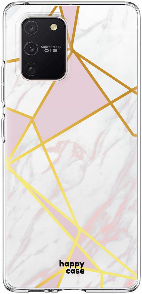 HappyCase Samsung Galaxy S10 Lite Hoesje TPU Roze Marmer Print afbeelding 1