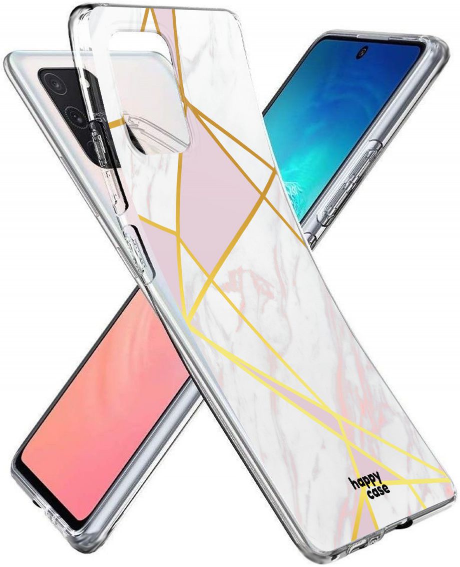 HappyCase Samsung Galaxy S10 Lite Hoesje TPU Roze Marmer Print afbeelding 3