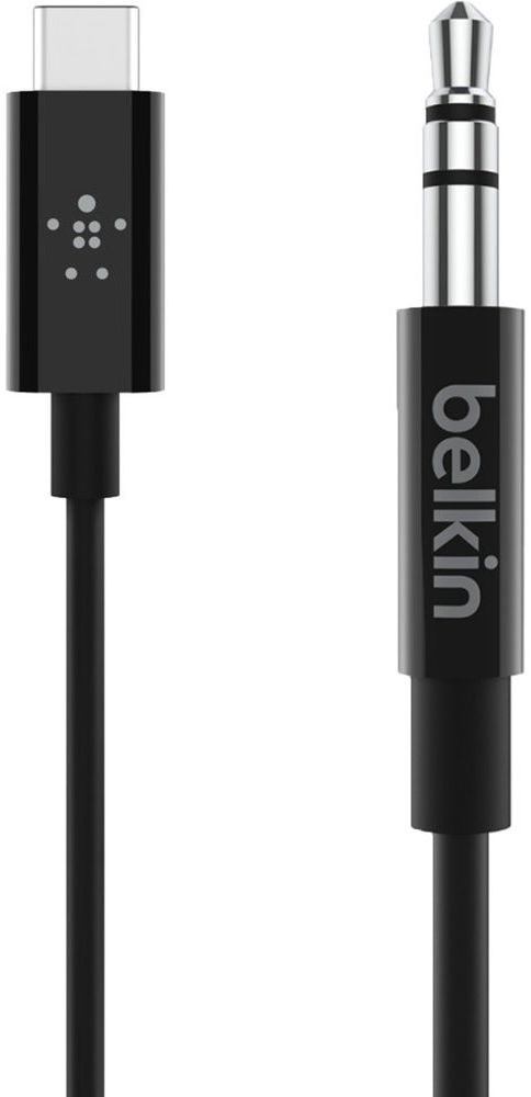 Belkin RockStar USB-C naar 3.5mm Jack / AUX Adapter 1.8m Zwart afbeelding 1