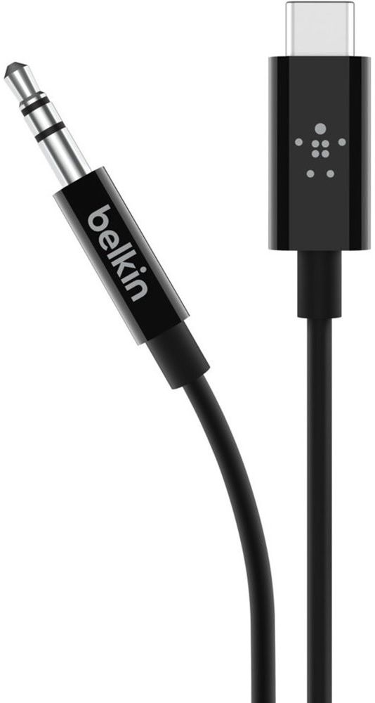 Belkin RockStar USB-C naar 3.5mm Jack / AUX Adapter 1.8m Zwart afbeelding 2