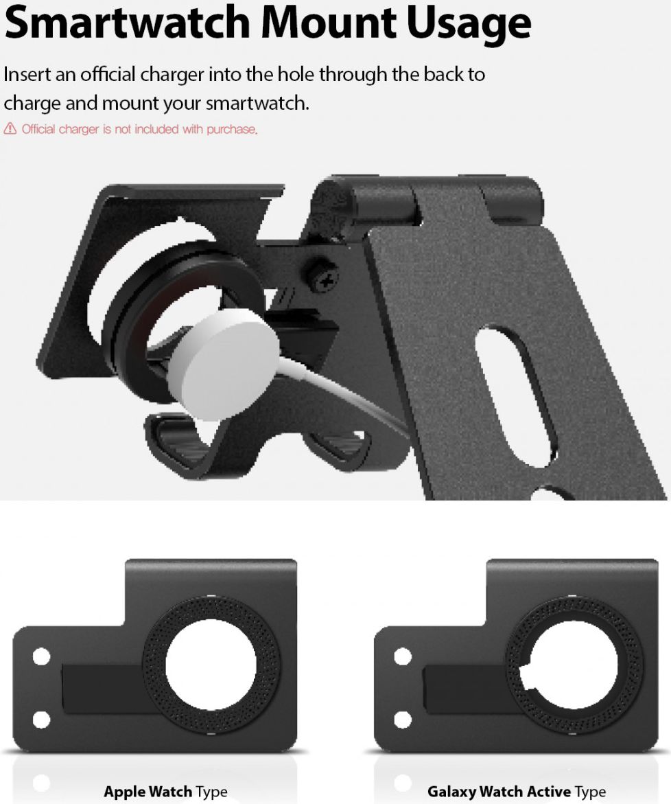 Ringke Super Folding Apple iPhone en Apple Watch Stand Zwart afbeelding 10