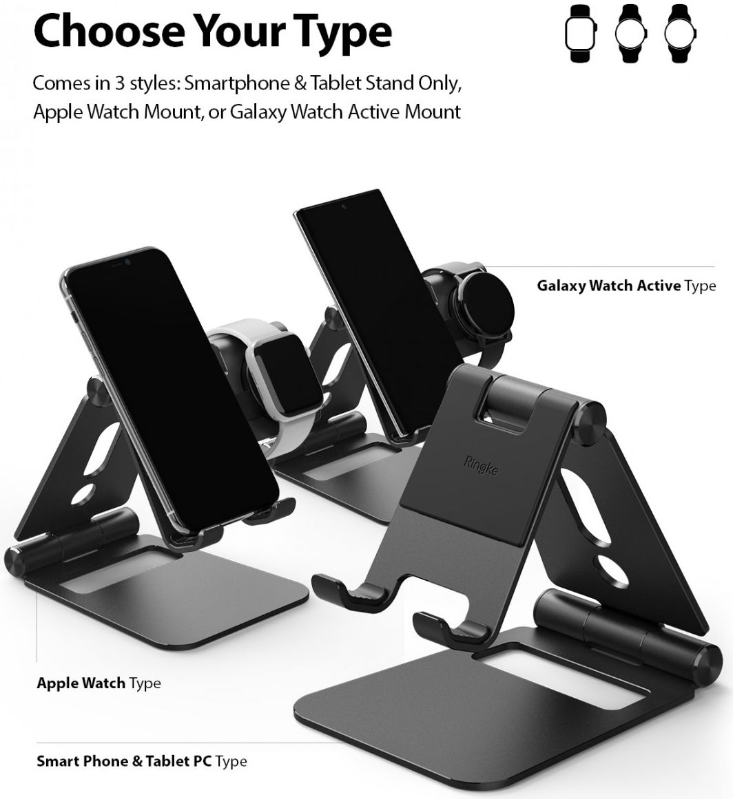 Ringke Super Folding Apple iPhone en Apple Watch Stand Zwart afbeelding 11