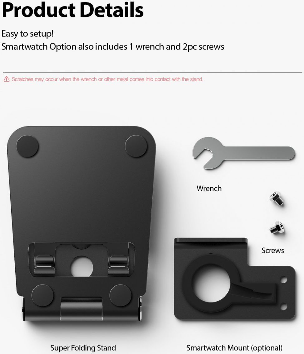 Ringke Super Folding Apple iPhone en Apple Watch Stand Zwart afbeelding 12