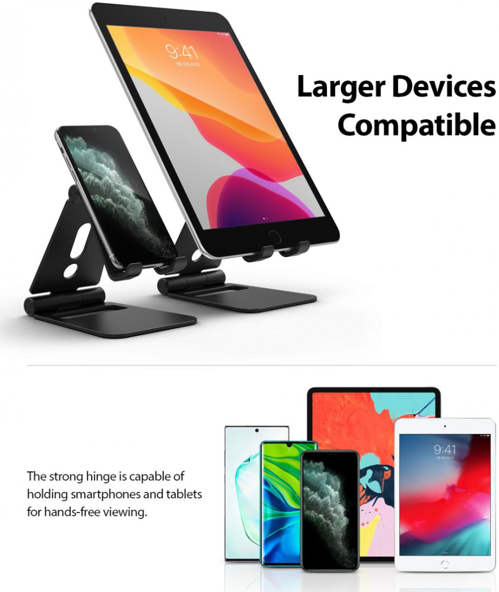 Ringke Super Folding Universele Smartphone en Tablet Stand Zwart afbeelding 5