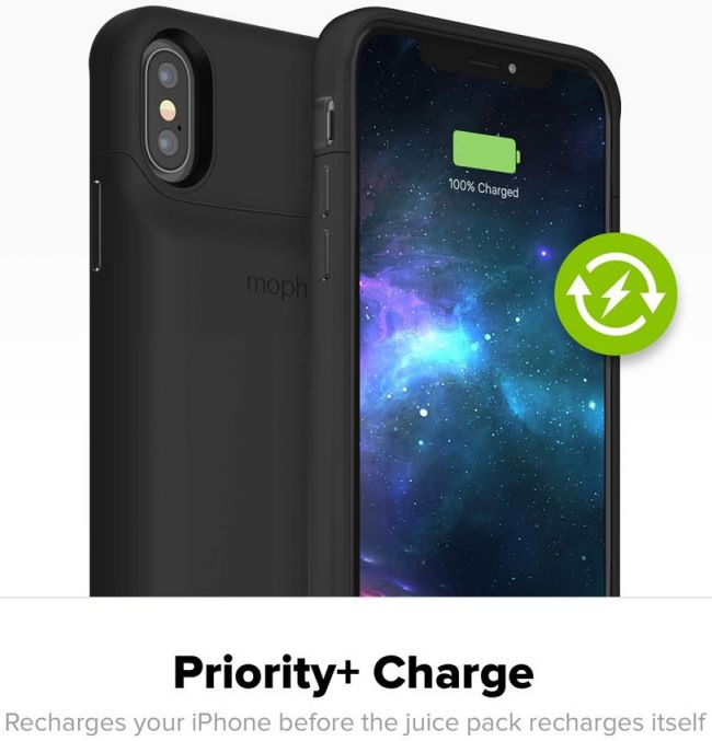 Mophie Juice Pack Access Powerbank Apple iPhone XS / X Hoesje Zwart afbeelding 7