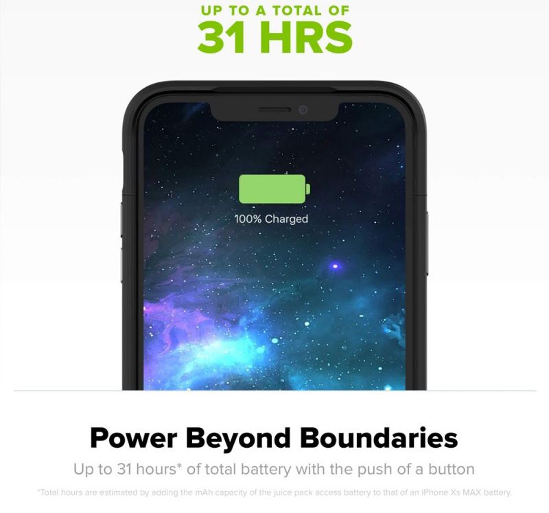 Mophie Juice Pack Access Powerbank Apple iPhone XS / X Hoesje Zwart afbeelding 8