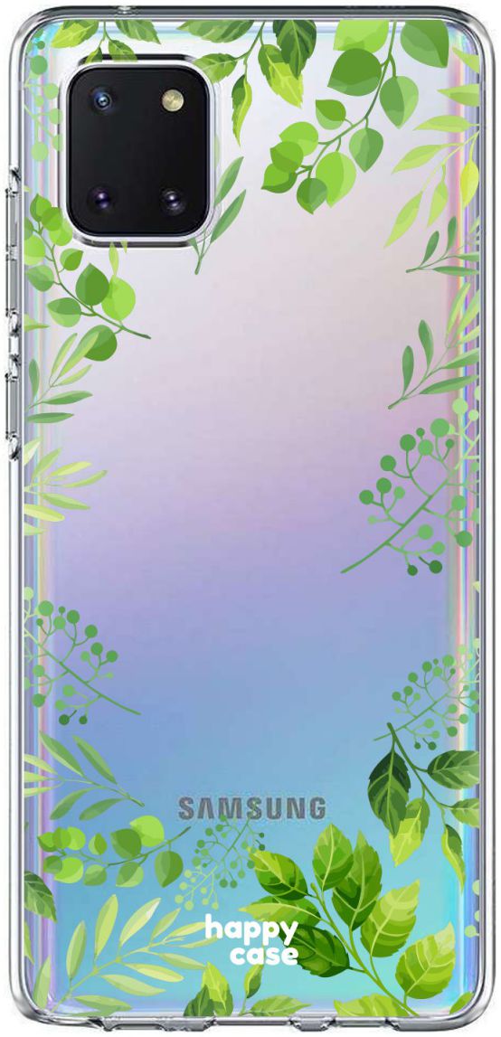 HappyCase Samsung Galaxy Note 10 Lite Hoesje TPU Leaves Print afbeelding 1