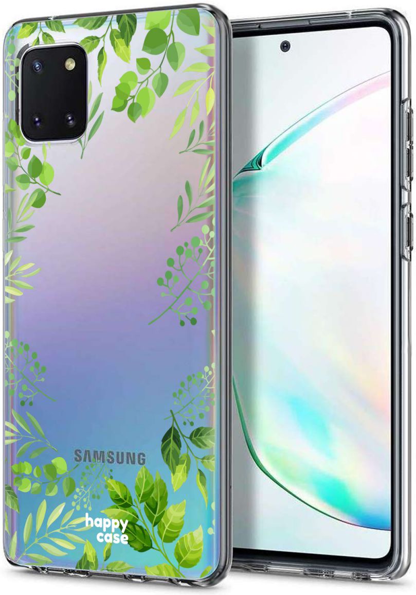 HappyCase Samsung Galaxy Note 10 Lite Hoesje TPU Leaves Print afbeelding 2