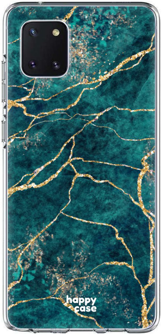 HappyCase Samsung Galaxy Note 10 Lite Hoesje TPU Aqua Marmer Print afbeelding 1