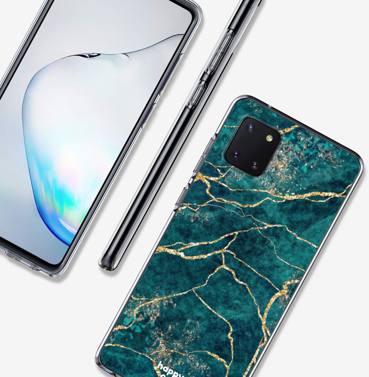 HappyCase Samsung Galaxy Note 10 Lite Hoesje TPU Aqua Marmer Print afbeelding 5