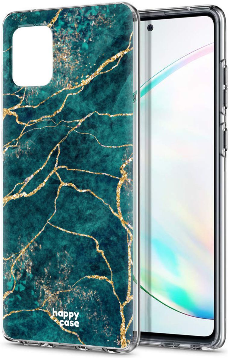 HappyCase Samsung Galaxy Note 10 Lite Hoesje TPU Aqua Marmer Print afbeelding 4