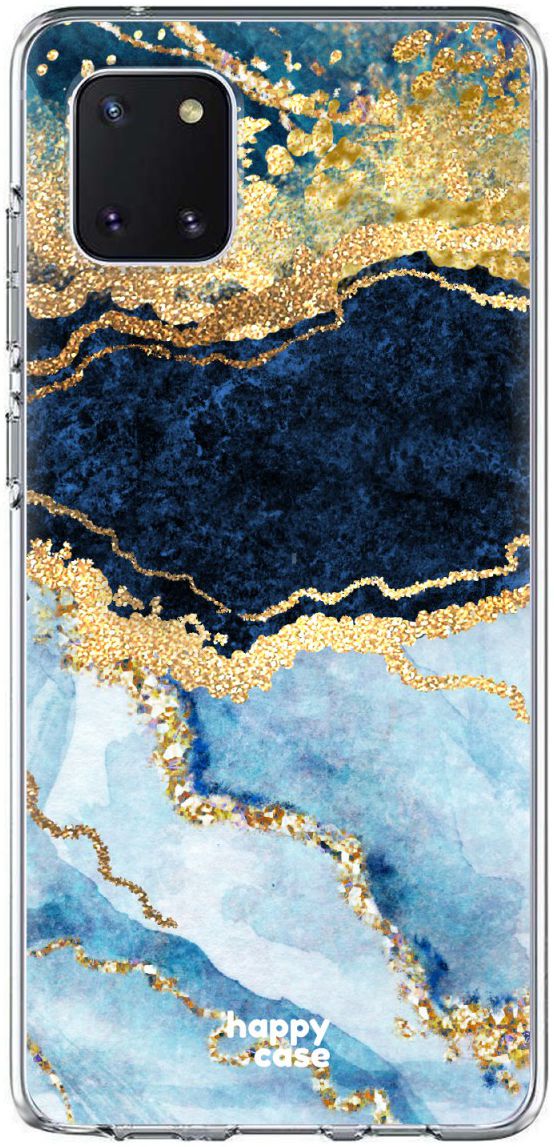 HappyCase Samsung Galaxy Note 10 Lite Hoesje TPU Blauw Marmer Print afbeelding 1