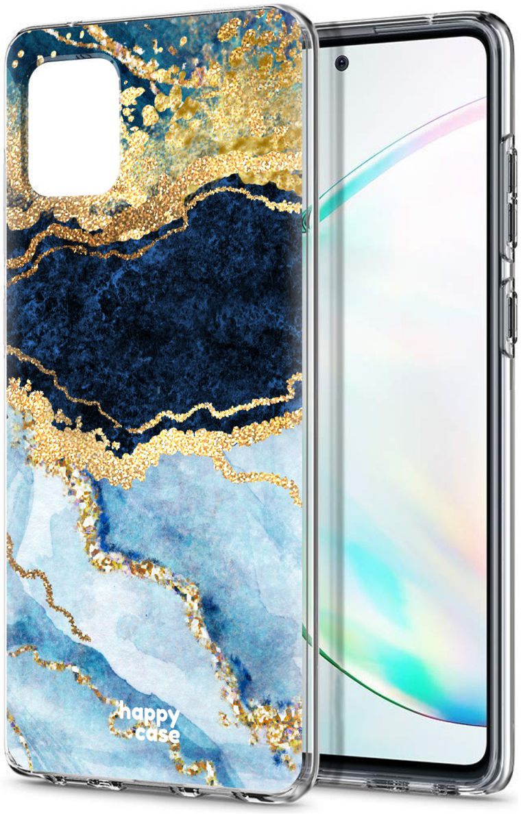 HappyCase Samsung Galaxy Note 10 Lite Hoesje TPU Blauw Marmer Print afbeelding 6