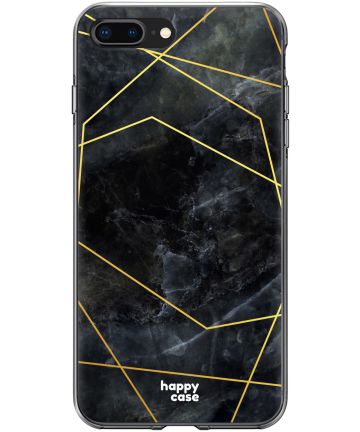 HappyCase Apple iPhone 8 / 7 Plus Hoesje TPU Zwart Marmer Print Hoesjes