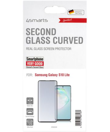 4smarts Second Glass Curved Samsung S10 Lite Screen Protector Zwart Screen Protectors