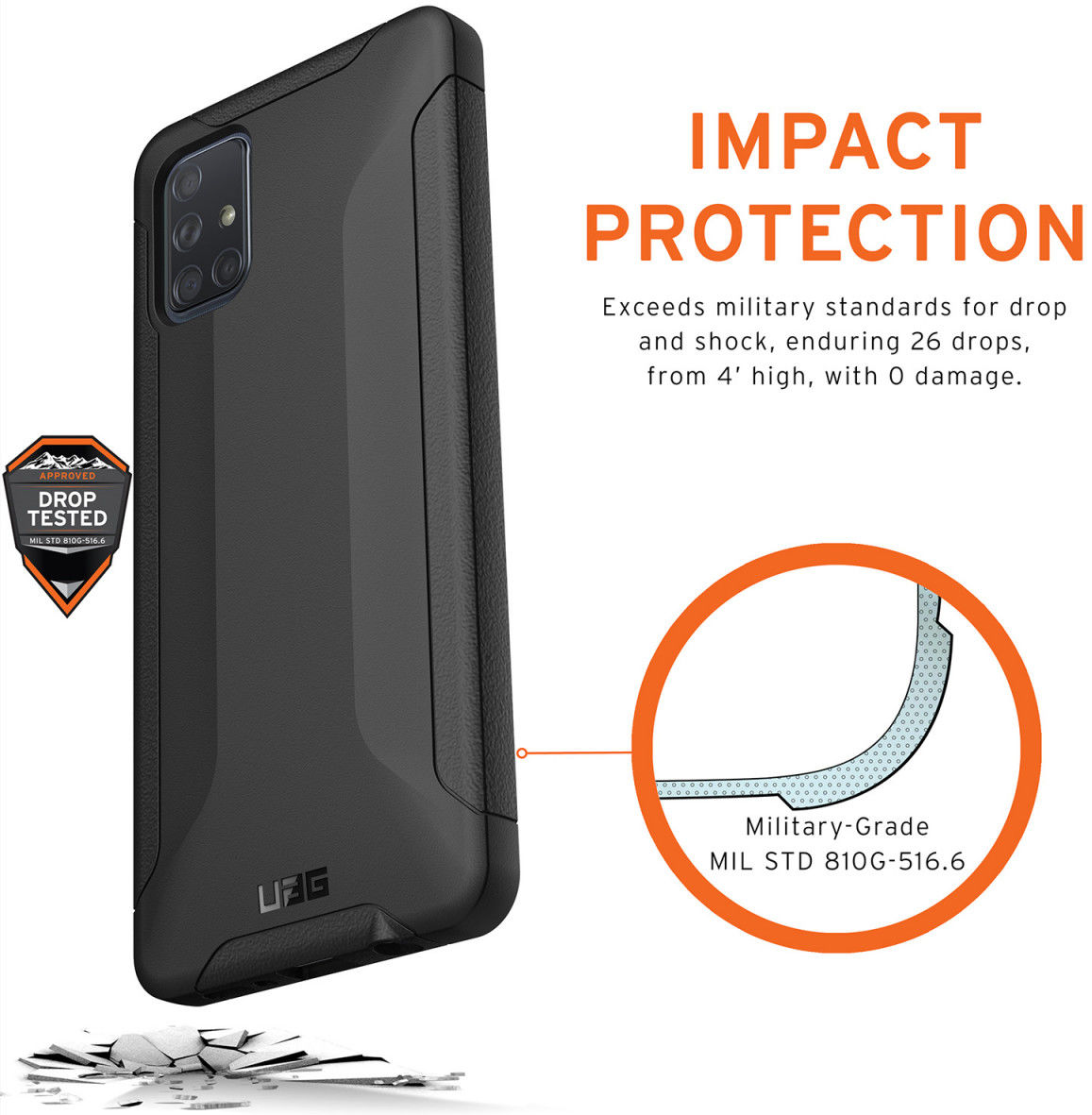 Urban Armor Gear Scout Series Samsung Galaxy A71 Hoesje Zwart afbeelding 7