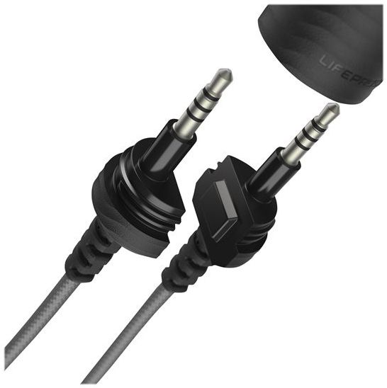LifeProof LIFEACTÍV 3.5mm Jack / Aux Kabel en Lanyard 0.38m Zwart afbeelding 1