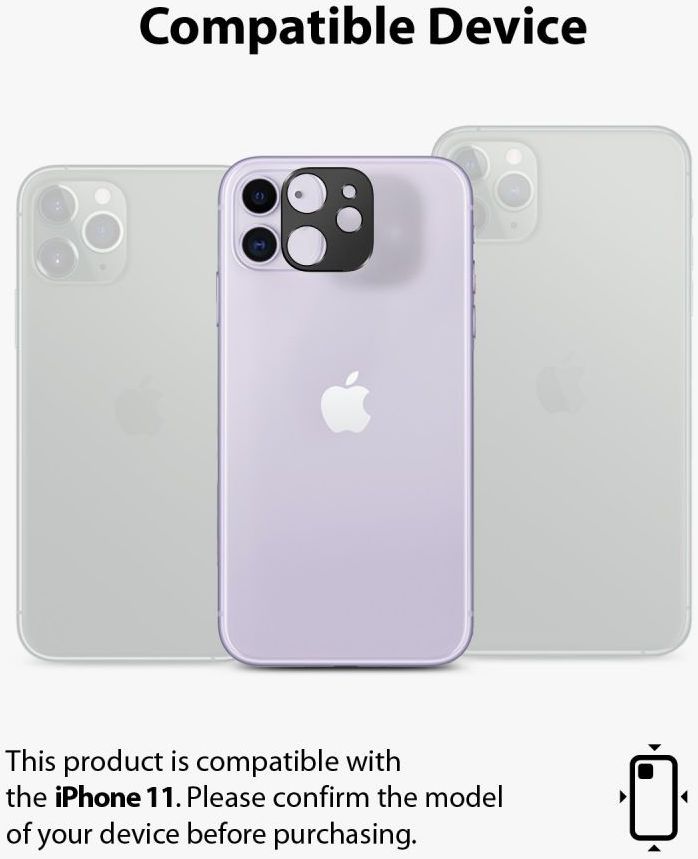 Ringke Tempered Glass Camera Lens Apple iPhone 11 Zwart afbeelding 5