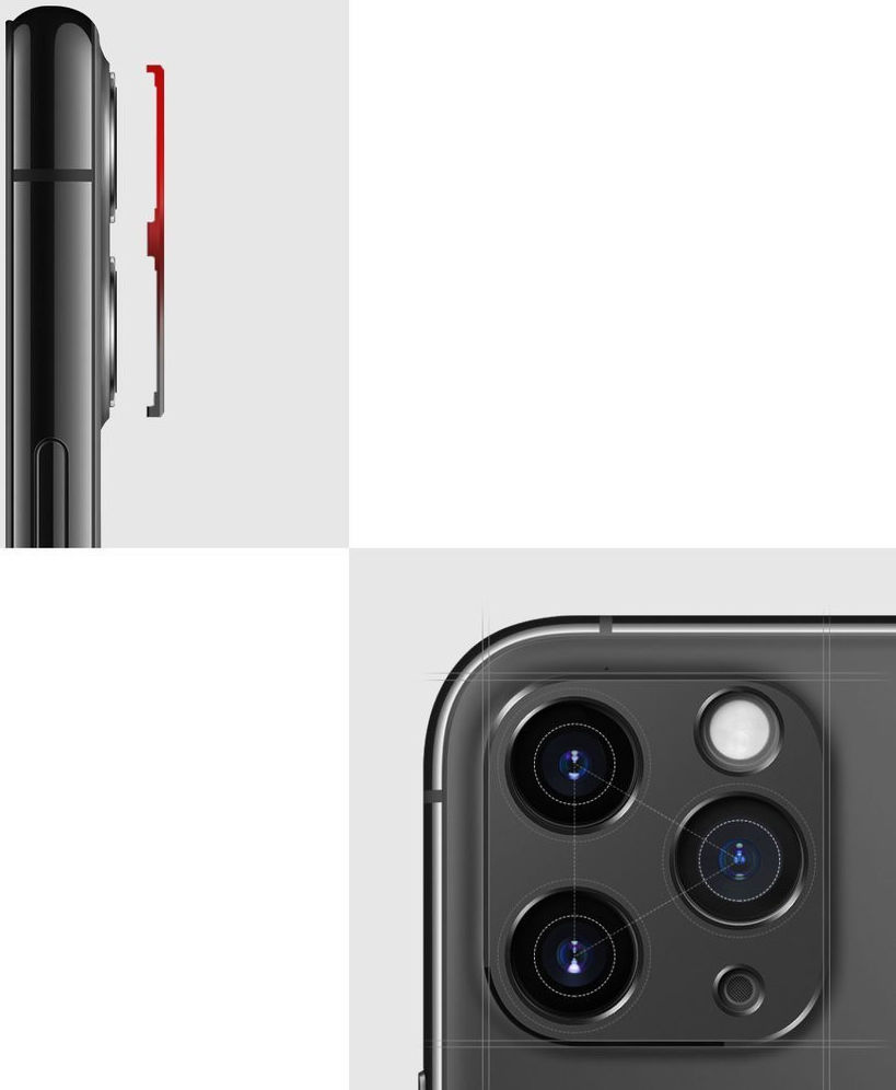 Ringke Tempered Glass Camera Lens Apple iPhone 11 Pro (Max) Zwart afbeelding 2