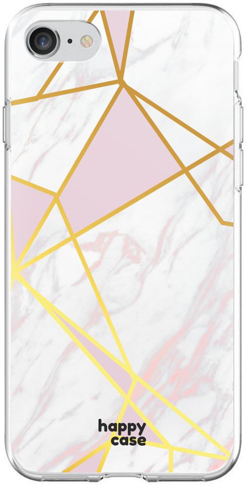HappyCase Apple iPhone 8 Flexibel TPU Hoesje Roze Marmer Print afbeelding 1