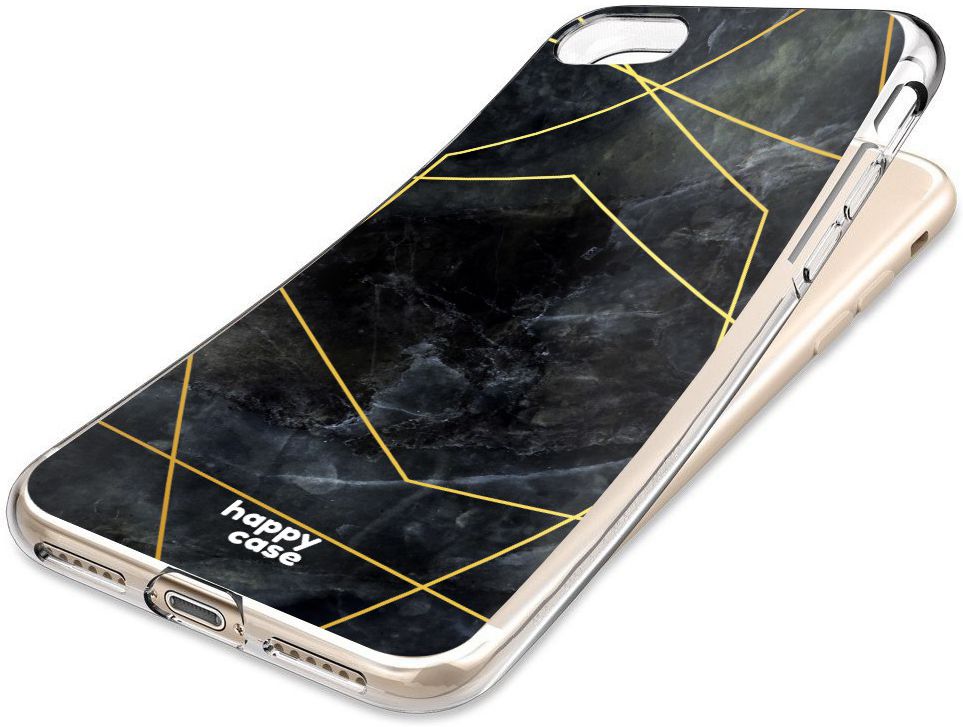 HappyCase Apple iPhone 8 Flexibel TPU Hoesje Zwart Marmer Print afbeelding 7
