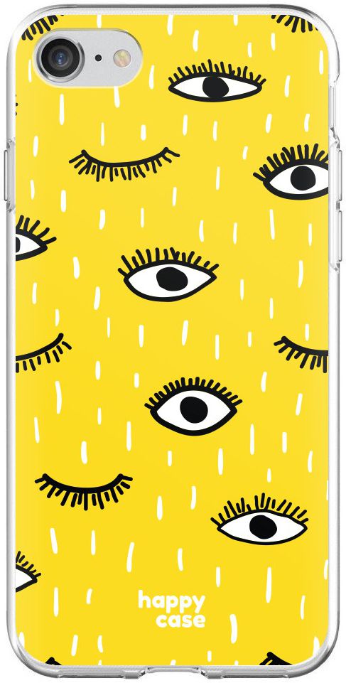 HappyCase Apple iPhone 8 Flexibel TPU Hoesje Happy Eyes Print afbeelding 1