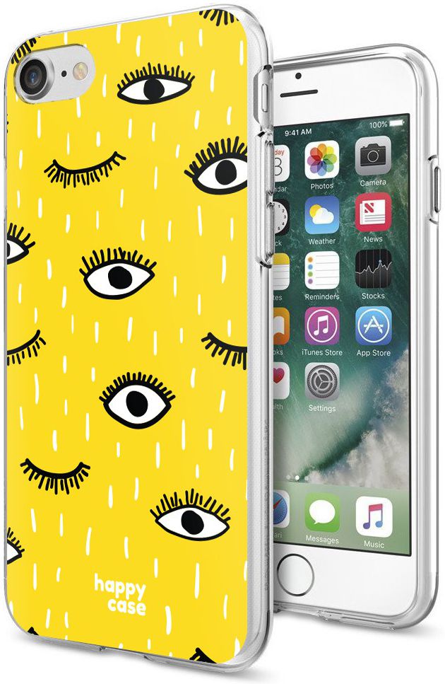 HappyCase Apple iPhone 8 Flexibel TPU Hoesje Happy Eyes Print afbeelding 2
