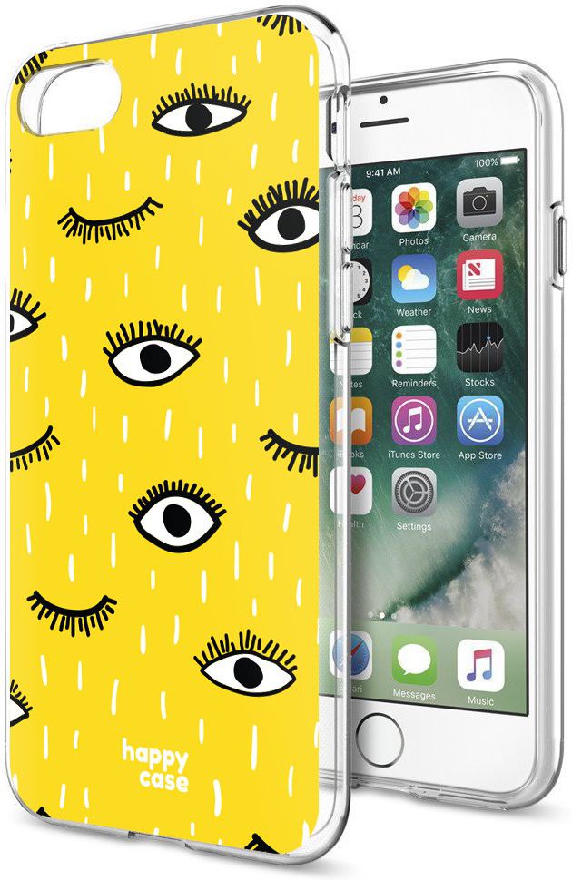 HappyCase Apple iPhone 8 Flexibel TPU Hoesje Happy Eyes Print afbeelding 4