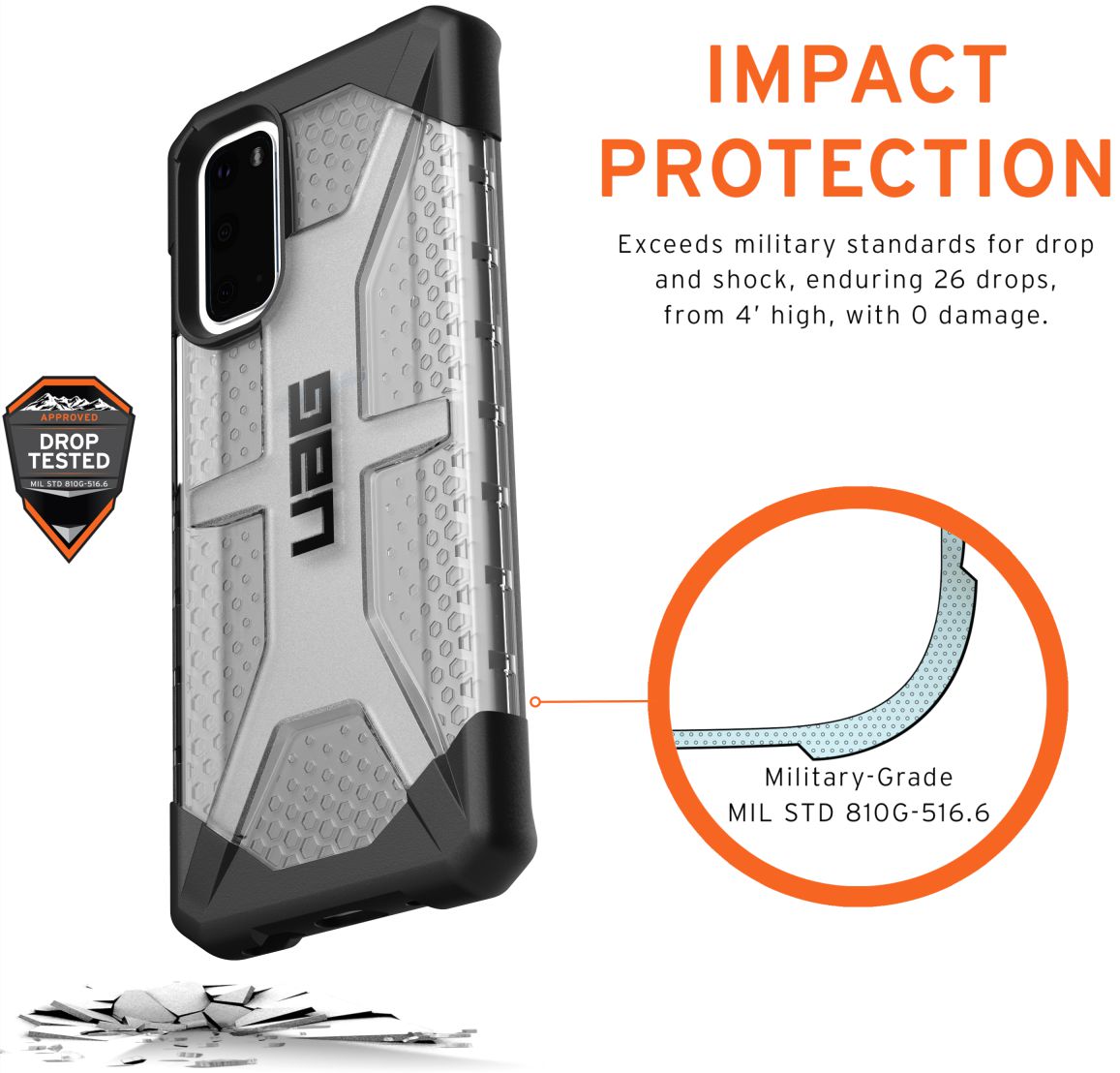 Urban Armor Gear Plasma Samsung Galaxy S20 Hoesje Ash afbeelding 3