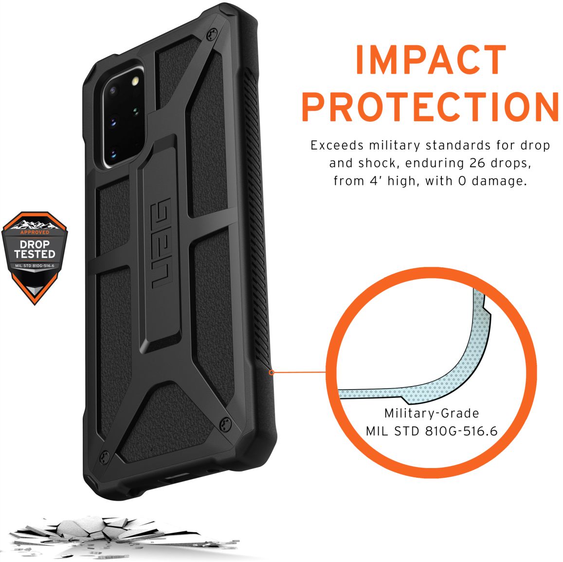 Urban Armor Gear Monarch Samsung Galaxy S20 Plus Hoesje Black afbeelding 3