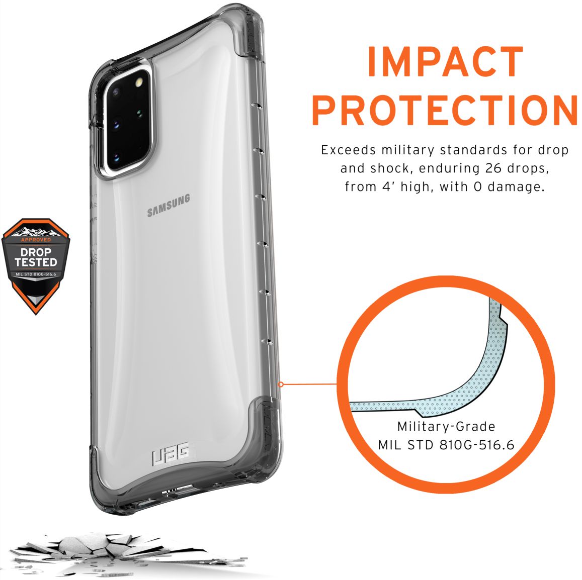 Urban Armor Gear Plyo Samsung Galaxy S20 Plus Hoesje Ice afbeelding 3