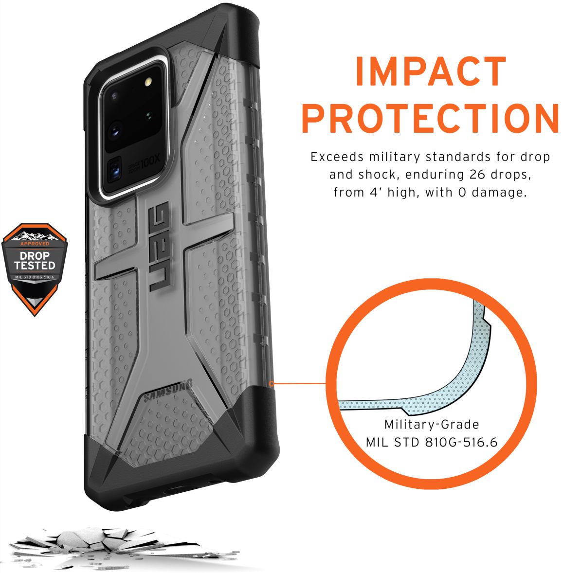 Urban Armor Gear Plasma Samsung Galaxy S20 Ultra Hoesje Ash afbeelding 3