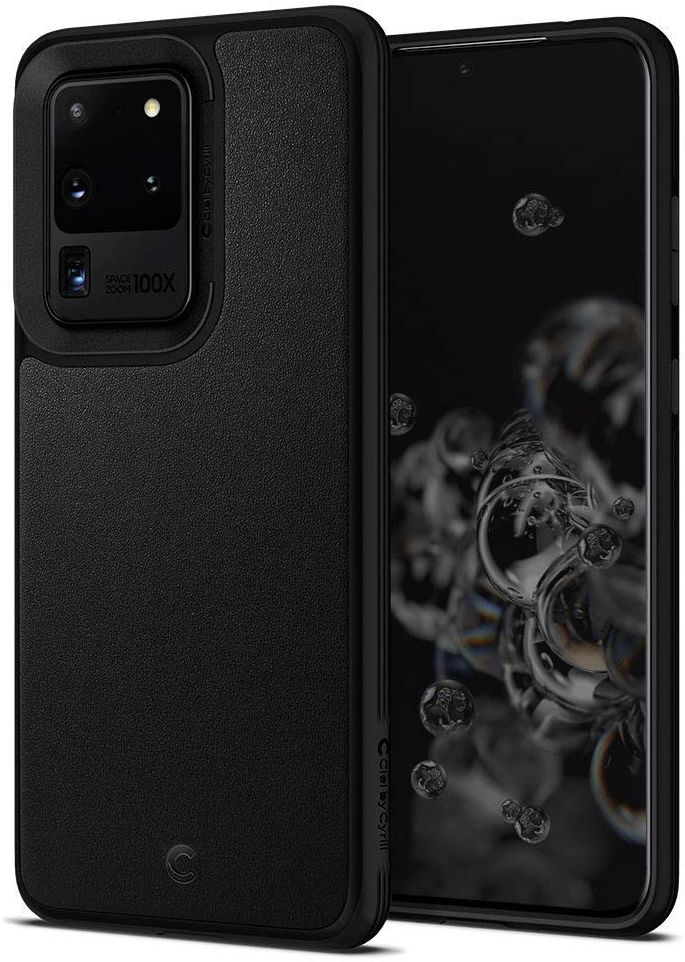 Spigen Cyrill Leather Brick Samsung Galaxy S20 Ultra Hoesje Zwart afbeelding 1