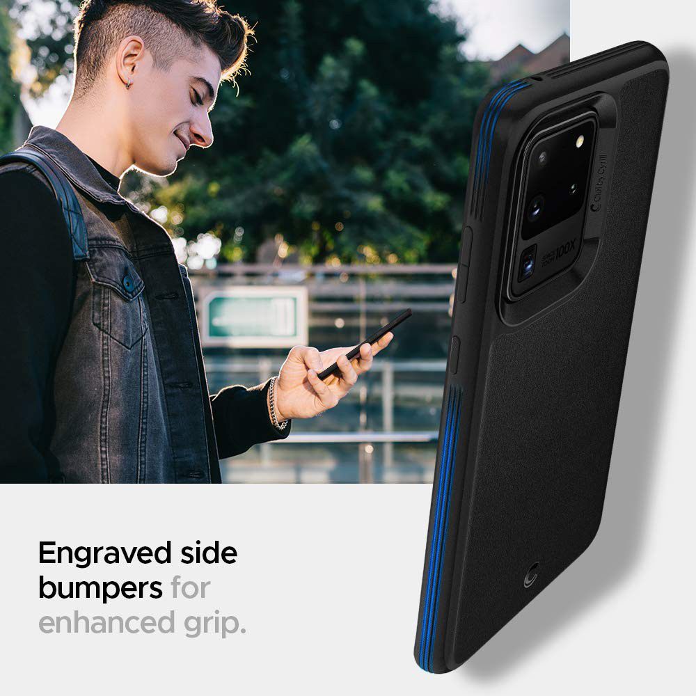 Spigen Cyrill Leather Brick Samsung Galaxy S20 Ultra Hoesje Zwart afbeelding 2