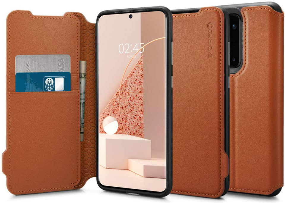 Spigen Ciel By Cyrill Samsung Galaxy S20 Ultra Wallet Brick Hoes Bruin afbeelding 1