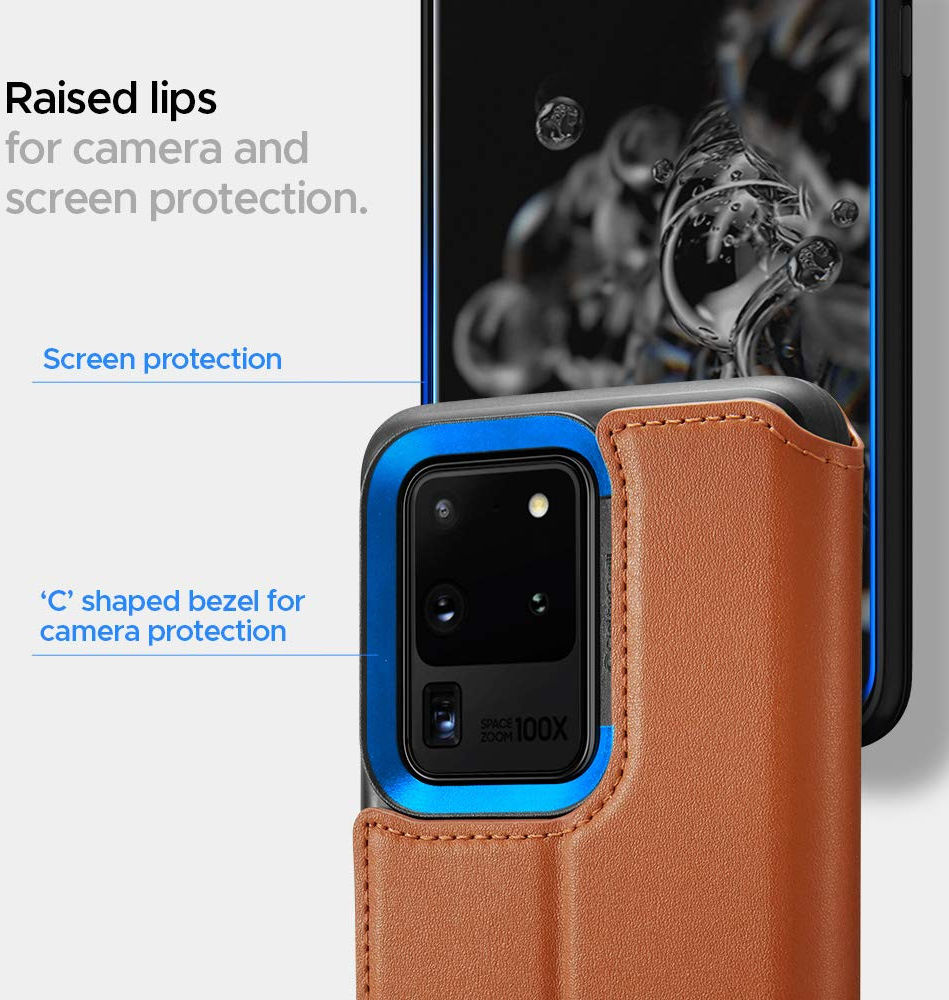 Spigen Ciel By Cyrill Samsung Galaxy S20 Ultra Wallet Brick Hoes Bruin afbeelding 3