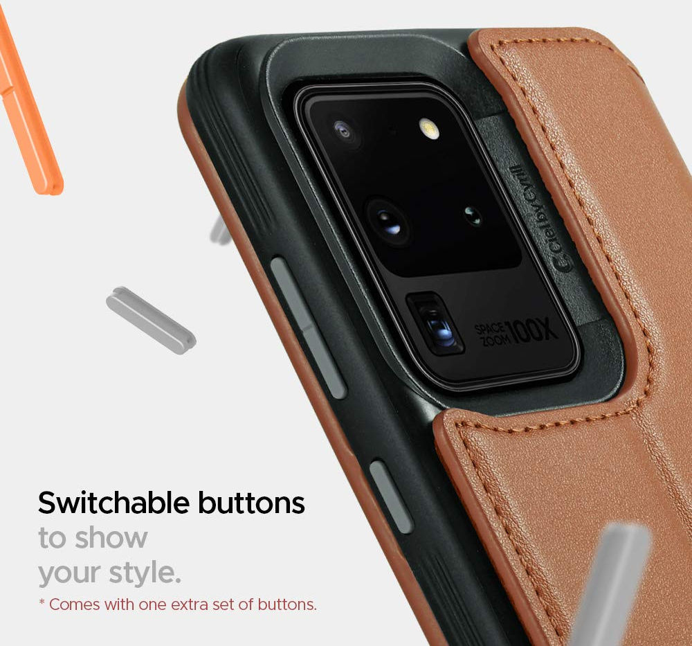Spigen Ciel By Cyrill Samsung Galaxy S20 Ultra Wallet Brick Hoes Bruin afbeelding 4