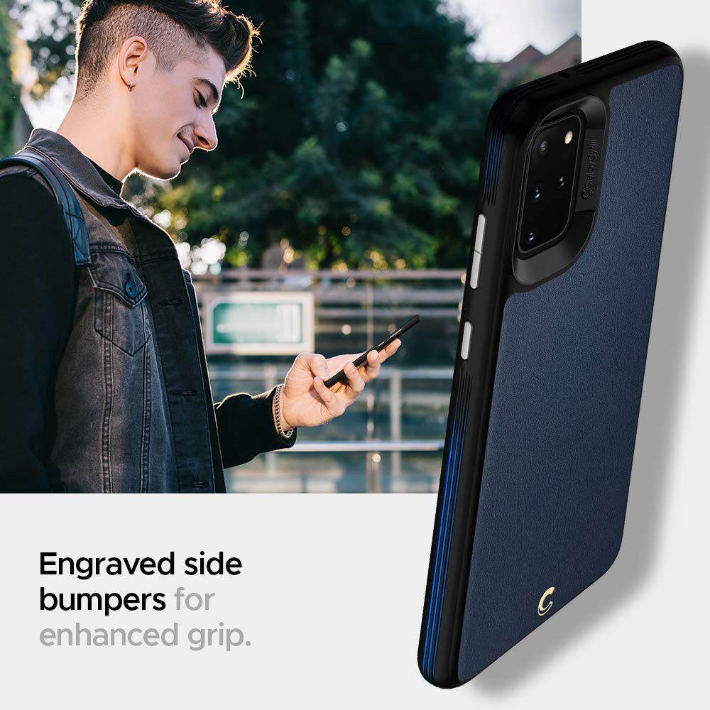 Spigen Ciel by Cyrill Leather Brick Samsung S20 Plus Hoesje Blauw afbeelding 2