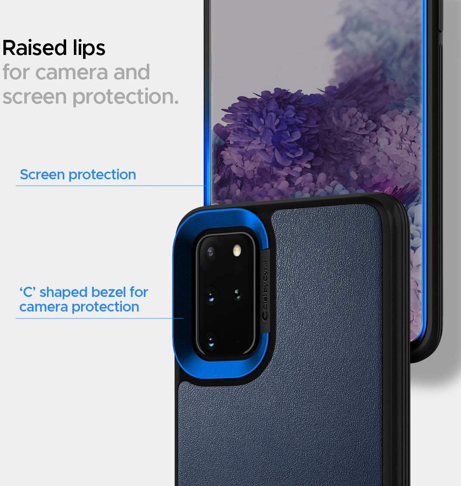 Spigen Ciel by Cyrill Leather Brick Samsung S20 Plus Hoesje Blauw afbeelding 5
