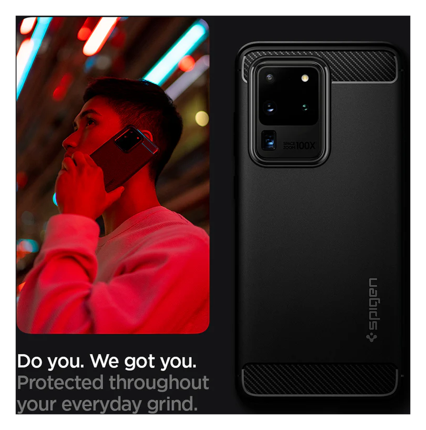 Spigen Rugged Armor Samsung Galaxy S20 Ultra Hoesje Zwart afbeelding 6