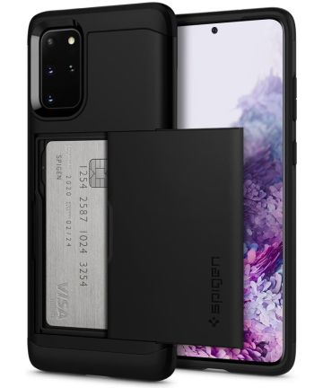 Spigen Slim Armor Card Holder Case Samsung Galaxy S20 Plus Zwart Hoesjes