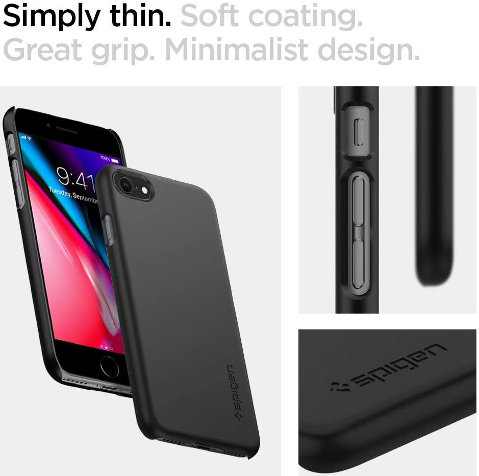 Spigen Thin Fit iPhone SE (2020/2022) / 8 / 7 Hoesje Zwart afbeelding 4