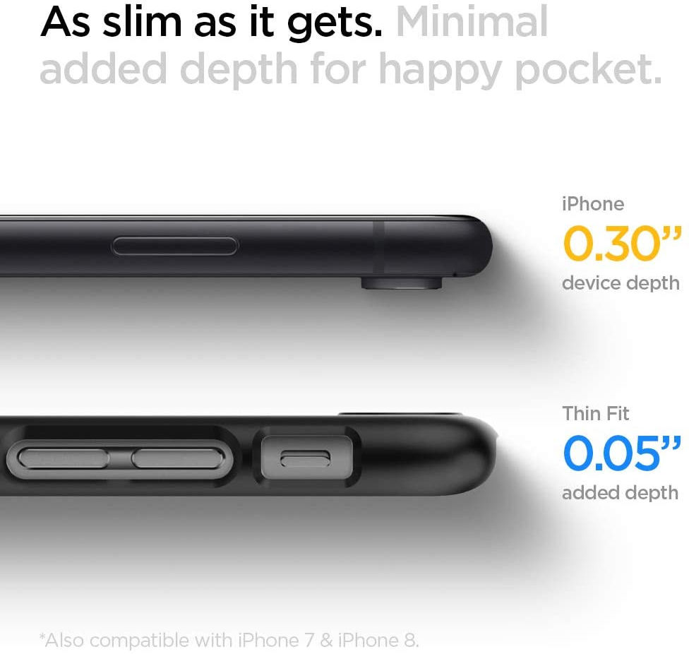 Spigen Thin Fit iPhone SE (2020/2022) / 8 / 7 Hoesje Zwart afbeelding 6