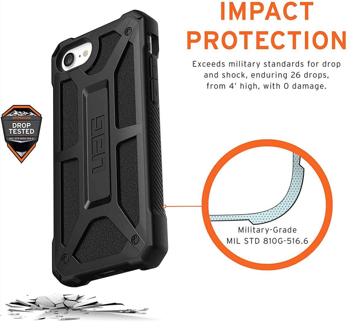 Urban Armor Gear Monarch iPhone SE (2020/2022)/7/8 Hoesje Zwart afbeelding 5