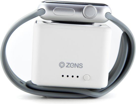 ZENS Apple Watch Powerbank 1.300 mAh Grijs/Wit afbeelding 2