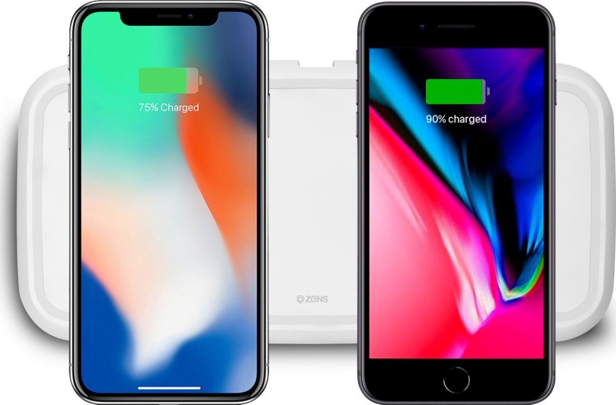 Zens Dual Pad Draadloze Oplader Fast Charge Wit afbeelding 1