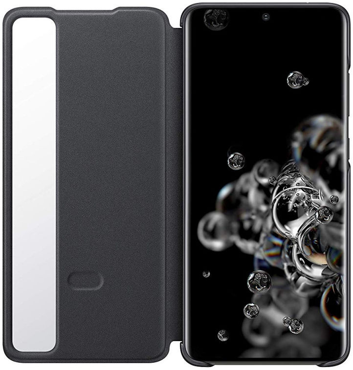 Origineel Samsung Galaxy S20 Ultra Hoesje Clear View Cover Zwart afbeelding 2